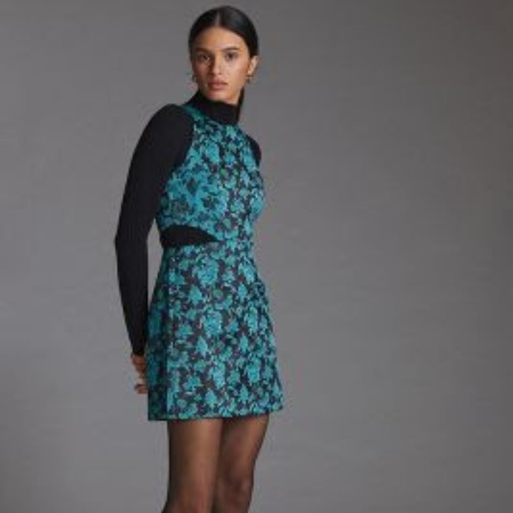 Anthropologie - HUTCH FLORAL JACQUARD CUT-OUT MINI DRESS